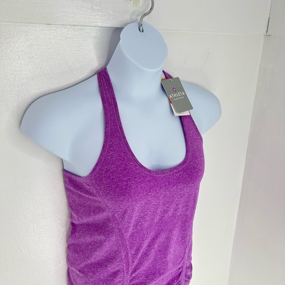 Athleta NWT Fast Track Tank Top Size Large Racerback Raspberry Athlesiure $44 - Picture 4 of 12